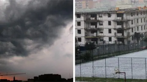 Boisko gradu, grad w ogrodach. Znów gwałtowny atak pogody