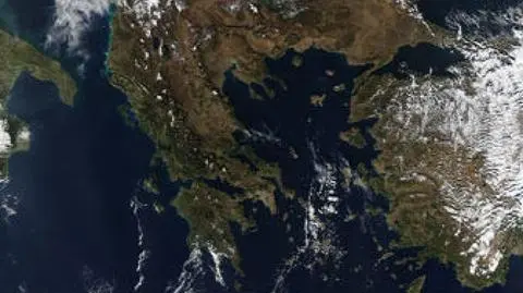 Zima z kosmosu na południu Europy 