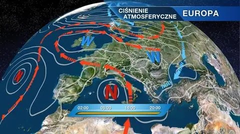 Układ ciśnienia nad Europą