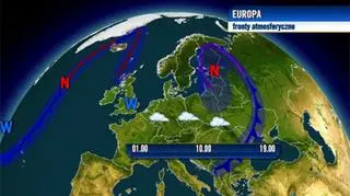 Układ frontów nad Europą