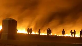 Pożar łąk w dzielnicy Przybyszówka w Rzeszowie