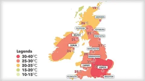 Najgorętszy dzień tego lata, gwałtowne burze. Na Wyspach pogoda będzie groźna