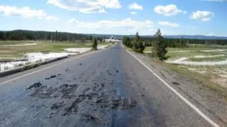 Drogi w Parku Yellowstone w USA są roztapiane są przez superwulkan oraz letnią temperaturę. Z tego powodu wiele ulic jest tam zamkniętych, ograniczając dostęp do wielu atrakcji turystycznych. 
