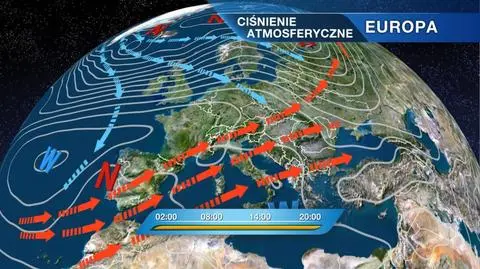 Układ ciśnień nad Europą
