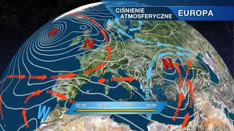 Układ ciśnienia nad Europą