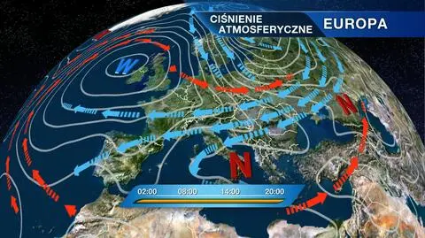 Układ ciśnień nad Europą