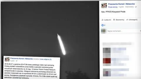 Bolid rozjaśnił niebo nad Polską