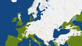 Aktualna pokrywa śnieżna w Europie (mapa: CBK PAN)