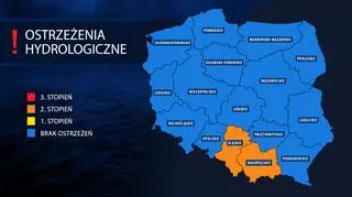 Aktualne ostrzeżenia hydrologiczne IMGW
