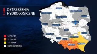 Aktualne ostrzeżenia hydrologiczne IMGW