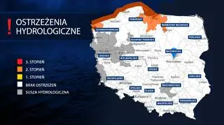 Aktualne ostrzeżenia hydrologiczne IMGW
