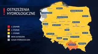 Aktualne ostrzeżenia hydrologiczne IMGW