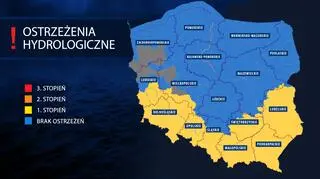 Aktualne ostrzeżenia hydrologiczne IMGW