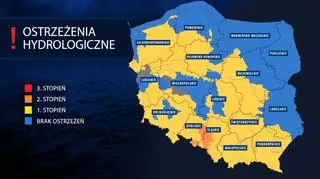 Aktualne ostrzeżenia hydrologiczne IMGW