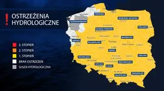 Aktualne ostrzeżenia hydrologiczne IMGW