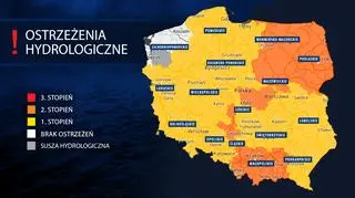 Aktualne ostrzeżenia hydrologiczne IMGW