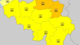 Aktualne ostrzeżenia meteorologiczne w Belgii (meteoalarm