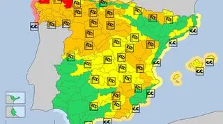 Aktualne ostrzeżenia meteorologiczne w Hiszpanii (meteoalarm