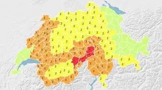Aktualne ostrzeżenia meteorologiczne w Szwajcarii (meteoswiss.admin.ch)