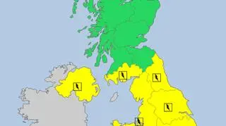 Aktualne ostrzeżenia meteorologiczne w Wielkiej Brytanii (meteoalarm