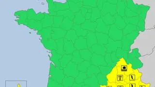 Aktualne ostrzeżenia meteorologiczne we Francji (meteoalarm