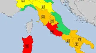 Aktualne ostrzeżenia meteorologiczne we Włoszech (meteoalarm