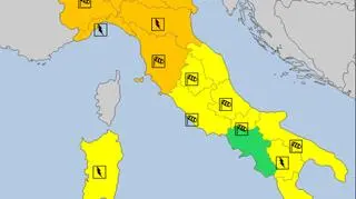 Aktualne ostrzeżenia meteorologiczne we Włoszech (meteoalarm