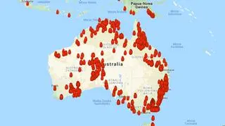 Aktywne pożary w Australii z ostatnich 12 godzin (myfirewatch.landgate.wa.gov.au)
