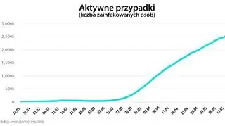 Aktywne przypadki (tvnmeteo.pl za worldometers.info)	