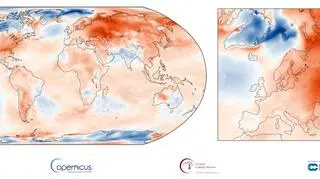 Anomalia temperatury powierzchni w marcu 2020 w porównaniu do średniej wieloletniej z marca w latach 1981-2010 (ERA5/Copernicus Climate Change Service/ECMWF)