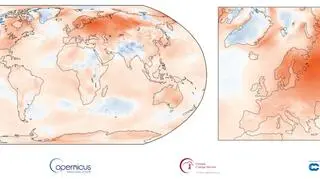 Anomalia temperatury powietrza od grudnia 2019 do lutego 2020 w porównaniu do średniej wieloletniej z lat 1981-2010 (Copernicus Climate Change Service/ECMWF)