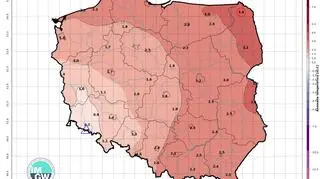 Anomalia temperatury powietrza w lipcu 2021 - wstępne dane (IMGW)
