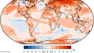 Anomalie temperatury powietrza w 2020 roku (Copernicus Climate Change Service/ECMWF)