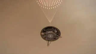 Artystyczna wizja lądowania sondy InSight na Marsie (NASA)