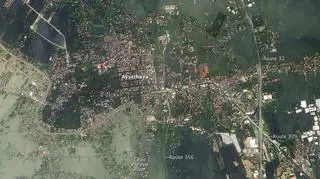 Ayutthaya po przejściu fali powodziowej (NASA)