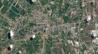 Ayutthaya przed przejściem fali powodziowej (NASA)