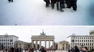 Berlin przed i po śnieżycy - PAP/EPA