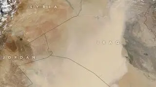Burza piaskowa nad Irakiem i Arabią Saudyjską 30 października 2017 roku (NASA)