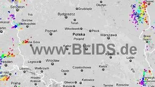 Burze nad Polską, godz. 17.30 - 19.30 (blids.de)