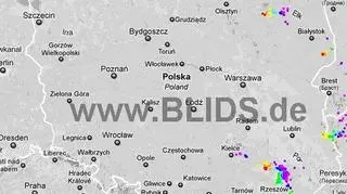 Burze nad Polską, godz. 18.30-20.30 (blids.de)