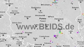 Burze nad Polską, godz. 18.45 - 20.45 (blids.de)