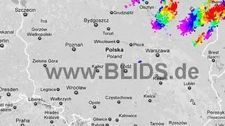 Burze nad Polską - godz. 19