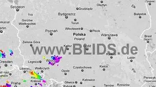 Burze nad Polską - godz. 20 (blids.de)
