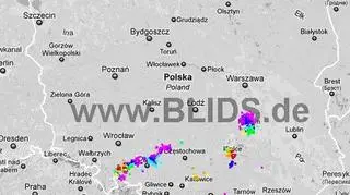 Burze nad Polską - godzina 21