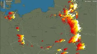 Burze nad Polską o godz. 18.09