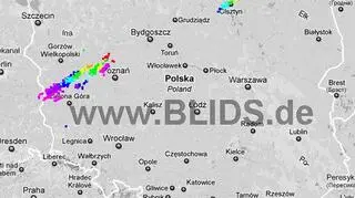 Burze nad Polską o godzinie 12.30 (blids.de)