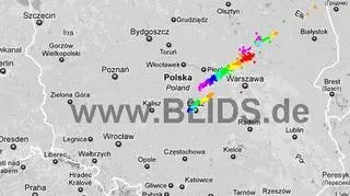 Burze nad Polską oznaczono kolorami