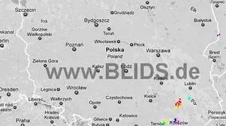 Burze nad Polską w godz. 18.45-20.45 (blids.de)