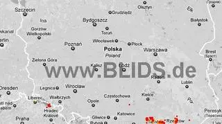 Burze nad Polską w godzinach 13.30-15.30