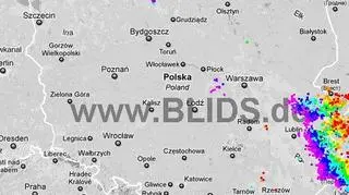 Burze nad Polską w godzinach 13.45-15.45